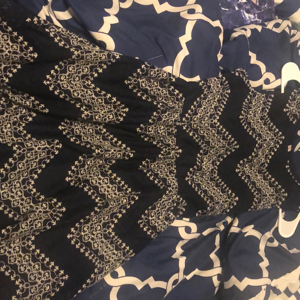 navy and silver juniors dress